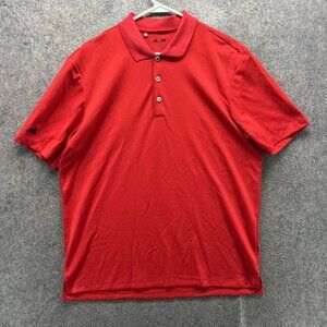 Adidas Golf Polo Shirt Mens Large Red Solid Performance Tagless Golf Casual